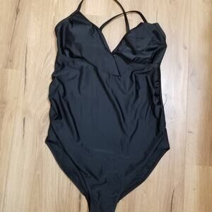 Isabel Maternity Swimsuit Women's Black Adjustable Strap One Piece Size L